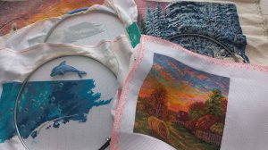 Вышивальные будни 28 октября- 5 ноября 24г. Осенние росы.Финиш ДельфиныМаруська и Котовский