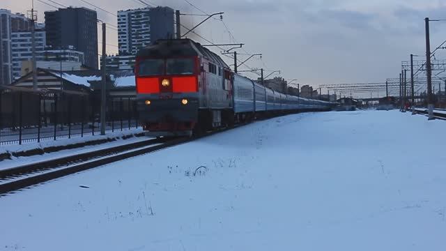 ТЭП70-0125 (РЖД/Окт, ТЧ-14) с поездом №51 СПб - Брест (БЧ)