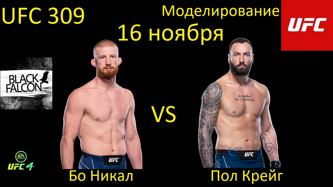 Бо Никал против Пола Крейга БОЙ В UFC 4/ UFC 309