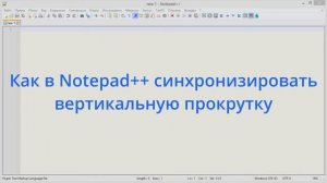 Как в Notepad++ синхронизировать вертикальную прокрутку