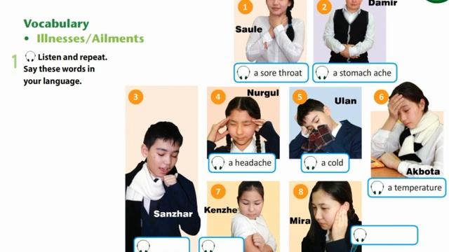 Excel6 Module5 Vocabulary Ilnesses/Ailments.p53