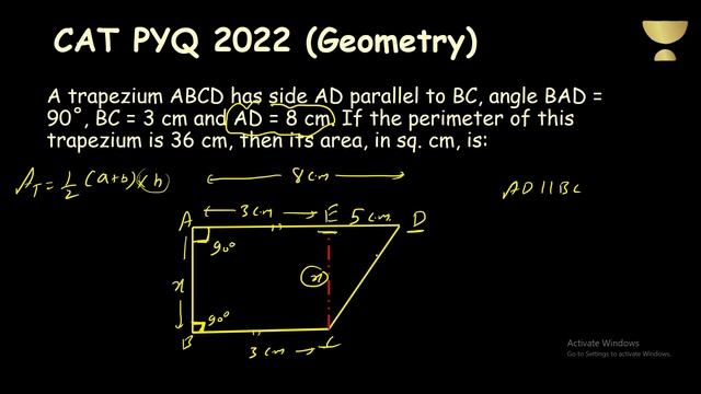 CAT PYQs Solution with Pentab | CAT 2022 Geometry | The 99 Percentile Club #cat2023