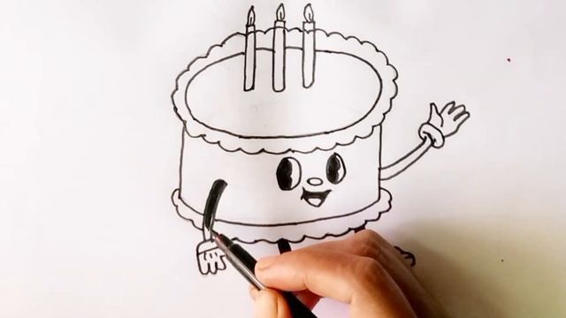 Рисование сладких тортов, раскраска для детей