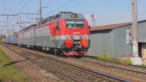 3ЭС4К-033 (РЖД/Окт, ТЧ-21 Волховстрой) с контейнерным поездом