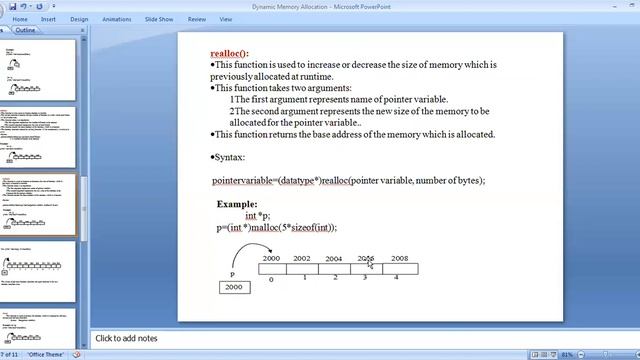 pointers using dynamic memory allocation In C