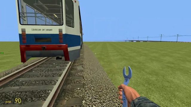 Опасная езда на трамвае на карте Новокузнецка в Garry's mod смотреть онлайн
