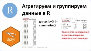 Агрегирование и группирование данных в R: команды summarize() и group_by() пакета dplyr