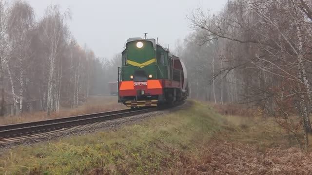 ЧМЭ3т-7089 (БЧ, ТЧ-7 Брест, 1520 мм) с вывозным поездом на перегоне Брест-Северный - Кандибор