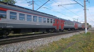 Электропоезд ЭД4М-0077 отправляется с о.п. Соцгород