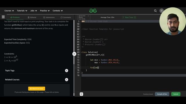 Find the #minimum and #maximum elements in an #array | #programming in #javascript