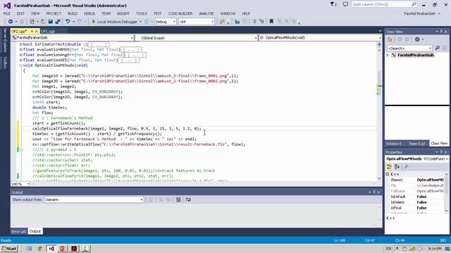 optical flow implementation (all methods and algorithms) on opencv 3 visual studio 2015 win 64x