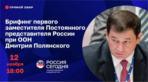 Брифинг первого заместителя Постоянного представителя России при ООН Дмитрия Полянского