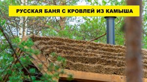 Душевная русская баня с интересной камышевой кровлей