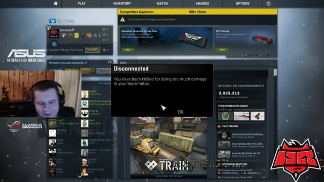 Маркелова забанили в MM / Markeloff banned on MM for teamkill
