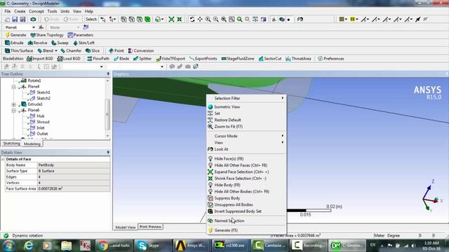An axial turbine Ansys Blade Modeler editor and TurboGrid by flow path and export points method