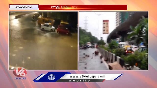 Heavy Rain Flooding Mumbai, Local Train Services Stopped | V6 News