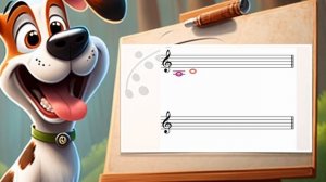 Нотный вызов. Скрипичный ключ. Ноты на добавочных линейках, над или под линейками.