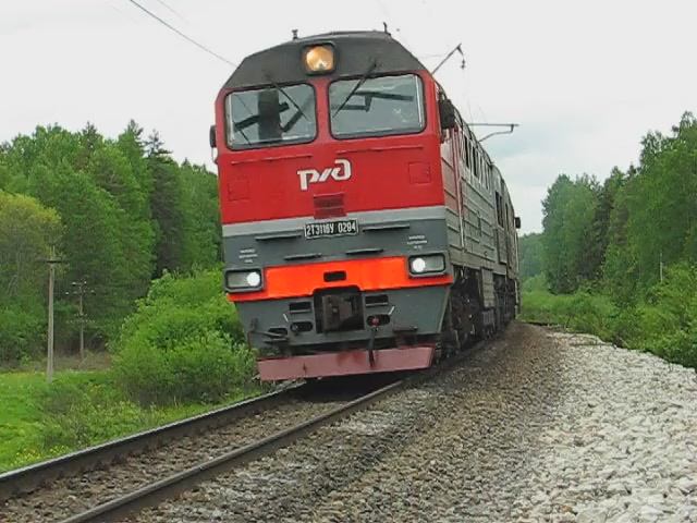 2ТЭ116У-0294 (РЖД/Окт, ТЧ-18 Дно) с грузовым поездом