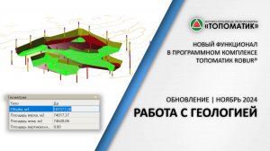 Обновленный функционал по работе с Геологией