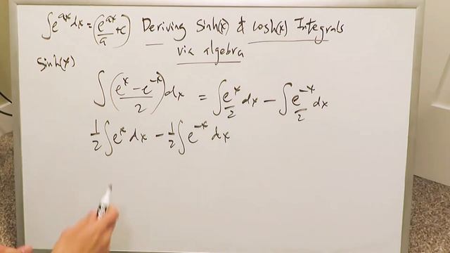 Simple Derivation of sinh (x) and cosh (x) Integral Antiderivatives (via algebra)