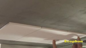 Монтаж потолочных панелей Ecophon Master SQ при помощи акустического клея