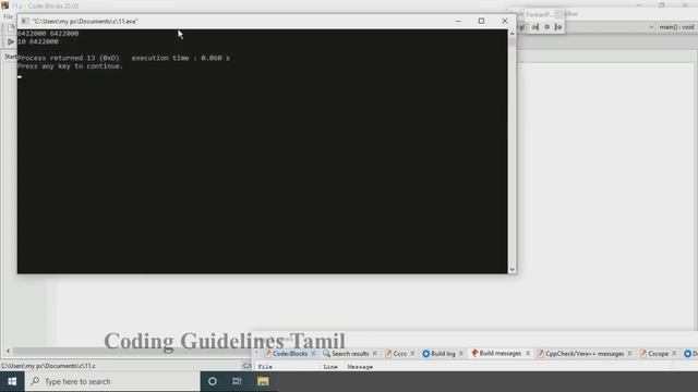 Pointer to an Array | C Programming in Tamil