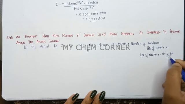 An element with mass number 31 contains 31.7% more neutrons as compared to protons.Assign the symbo