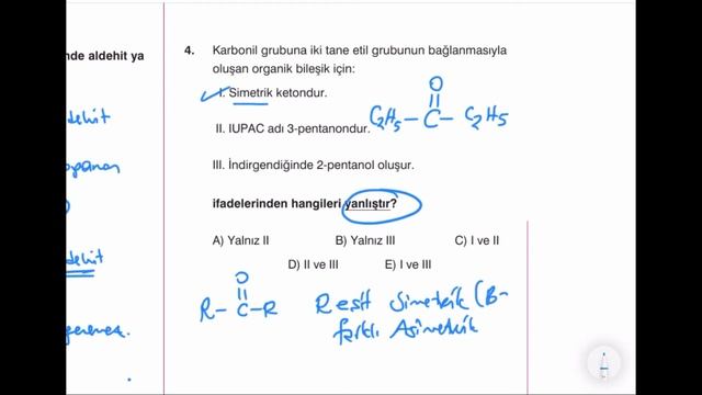 Karbonil Bileşikler /AYT-12 .Sınıf Soru Çözümü-1(Sınav Tadında ÖSYM Tarzı Güncel Sorular)