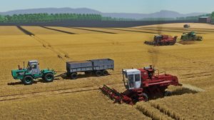 Farming Simulator 22 / Карта Кошмак / Уборка ячменя ч.3 Енисей-1200Н, НИВА ЭФФЕКТ, ДОН-1500А, Т-150