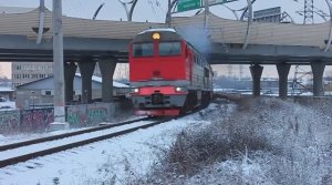 2ТЭ116У-0236 (РЖД/Окт, ТЧ-18 Дно) с грузовым поездом