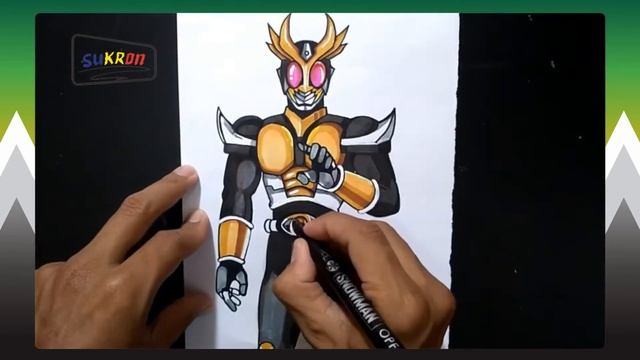 CARA MENGGAMBAR DAN MEWARNAI KAMEN RIDER AGITO
