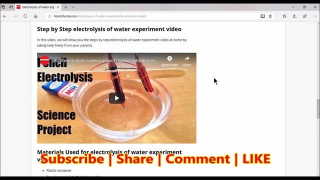 electrolysis of water experiment explanation | science project  | diy | howtofunda | class 10
