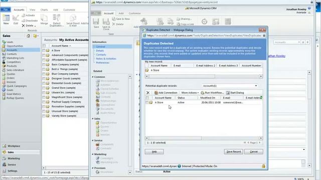 Дублирование данных в Microsoft Dynamics CRM 2011