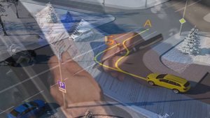 Траектория для поворота налево на перекрёстке. ПДД