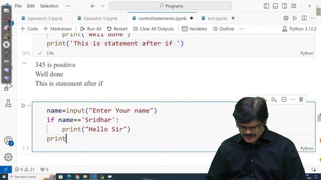 21 Python Control Flow statements I | Selection Statements | Python for GATE DA|MACSGATE| Sridhar