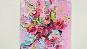 Как нарисовать цветы маслом . Абстракция