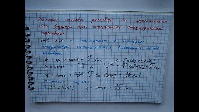 Лекция 161 Влияние состава раствора на перенапряжение водорода