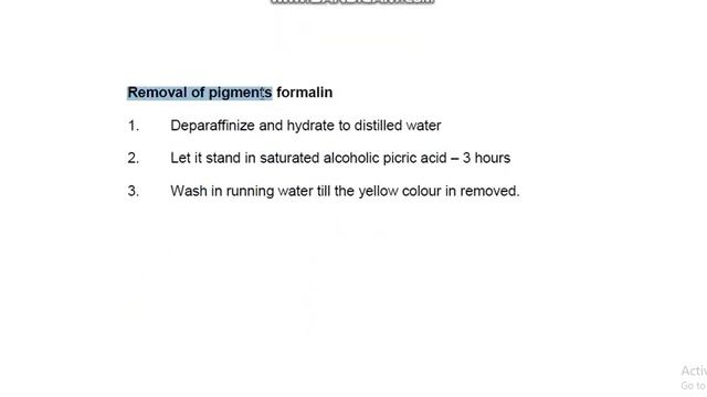 Removal of pigments melanin and formalin DMLT RPMC