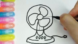 How to draw a Table Fan easy | Coloring | Как рисовать вентилятор