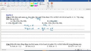 HÓA 12 -  CHƯƠNG 3 - SỬA BÀI TẬP TOÁN AMIN