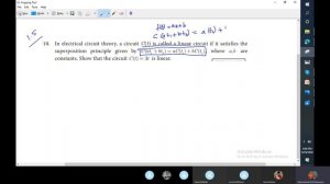 10m 1 5 exercise 10 show that Electric circuit function is linear