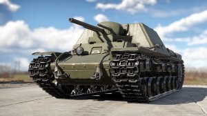 Играю на САУ КВ-7 (У-13) в War Thunder.