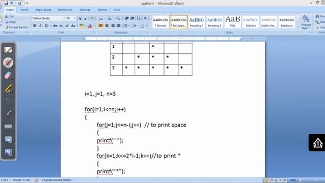 C Basics Video 6 Pattern Programs (In Tamil)