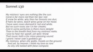 SONNET 130 BY WILLIAM SHAKESPEARE EASY AND SIMPLE EXPLAINATION BY MISSAFIZAH