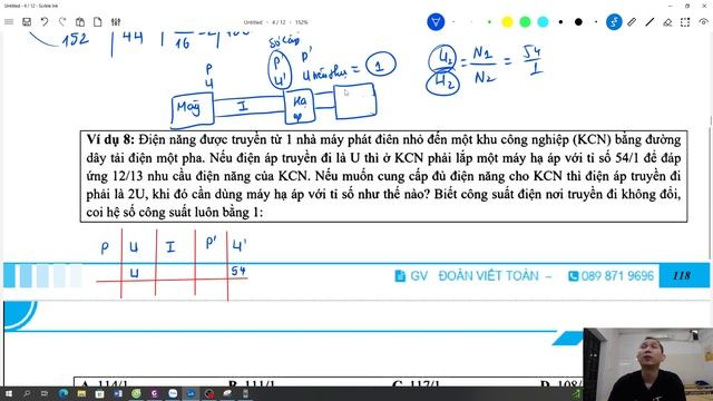 [Vật lý] Truyền tải điện năng (phương pháp lập bảng)
