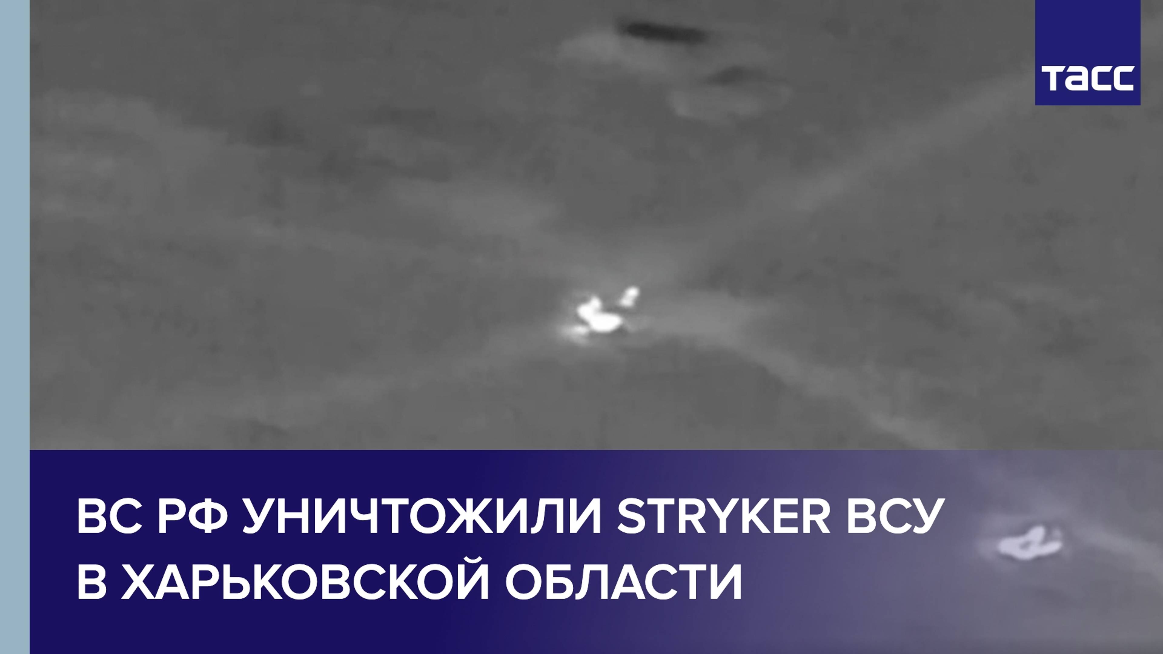 ВС РФ дроном-камикадзе уничтожили бронемашину Stryker ВСУ в Харьковской области