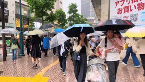 【4k hdr】 | Walk in the Heavy Rain in Shibuya (渋谷) Tokyo Japan |  Relaxing Natural City ambience