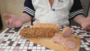 Как Сделать Посыпку (Обсыпку) на Колбасу/Сервелат на Праздничный Стол 2022/Колбаса в Специях/(0+)