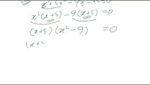 Solve the equation by factorizing method: x^3+5x^2-9x-45=0 in Urdu/Hindi