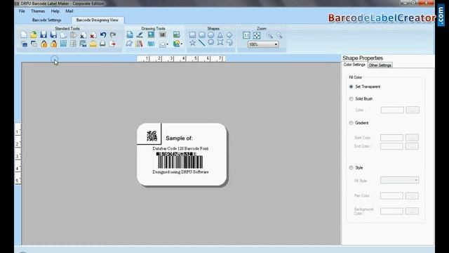 Understand how to design and print barcode label using Databar code 128 font